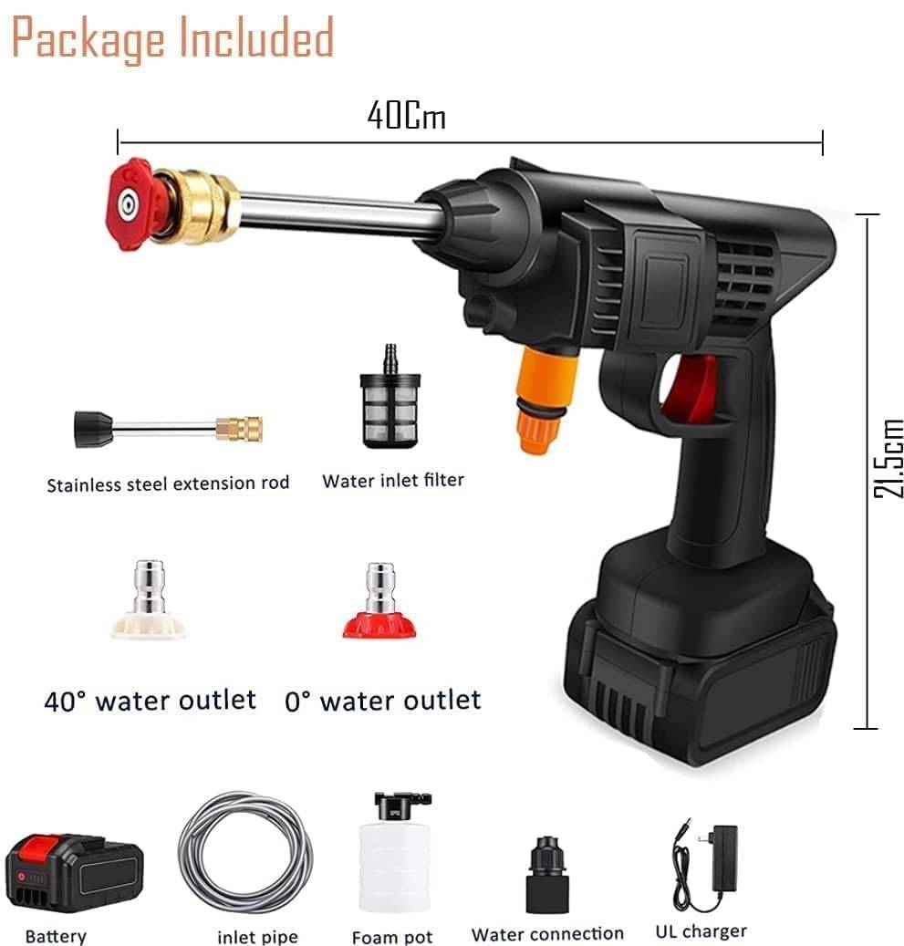 Cordless High Pressure Washer Gun – Portable Pressure Cleaner with Rechargeable Battery | For Car, Bike, Home, Garden & Outdoor Cleaning