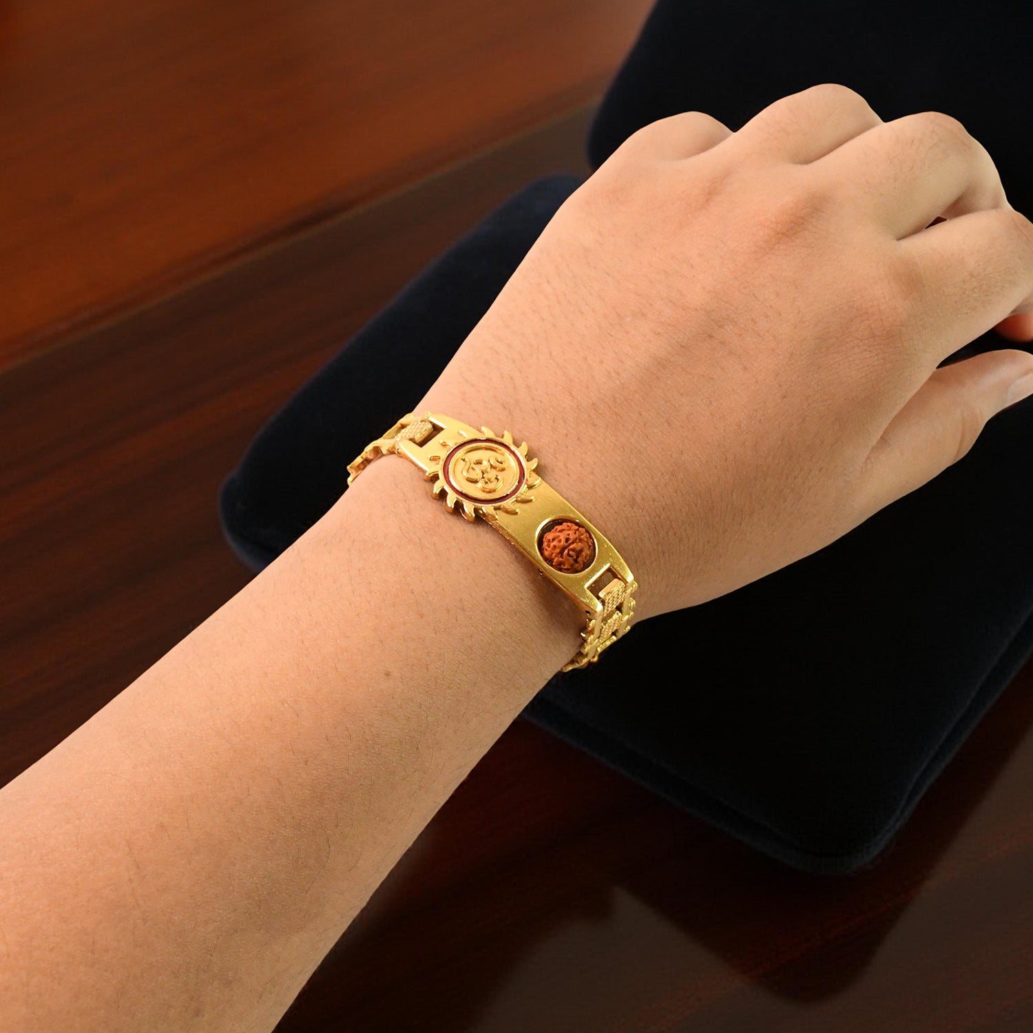 Gold Plated Designer Watch-dial Style Bracelet Rakhi For Brother (1 Pc)